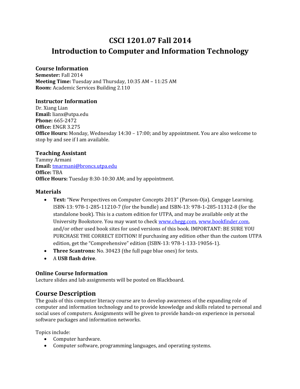 Introduction to Computer and Information Technology