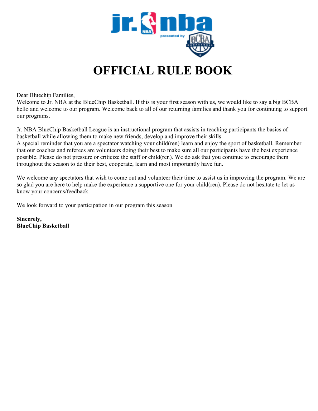 Official Rule Book