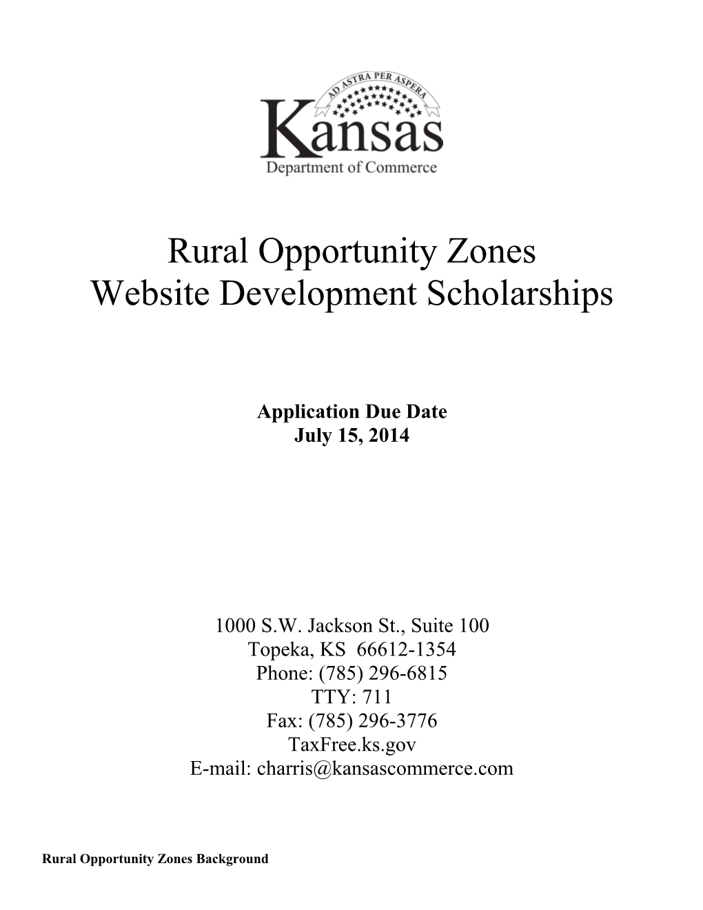 Rural Opportunity Zones Background