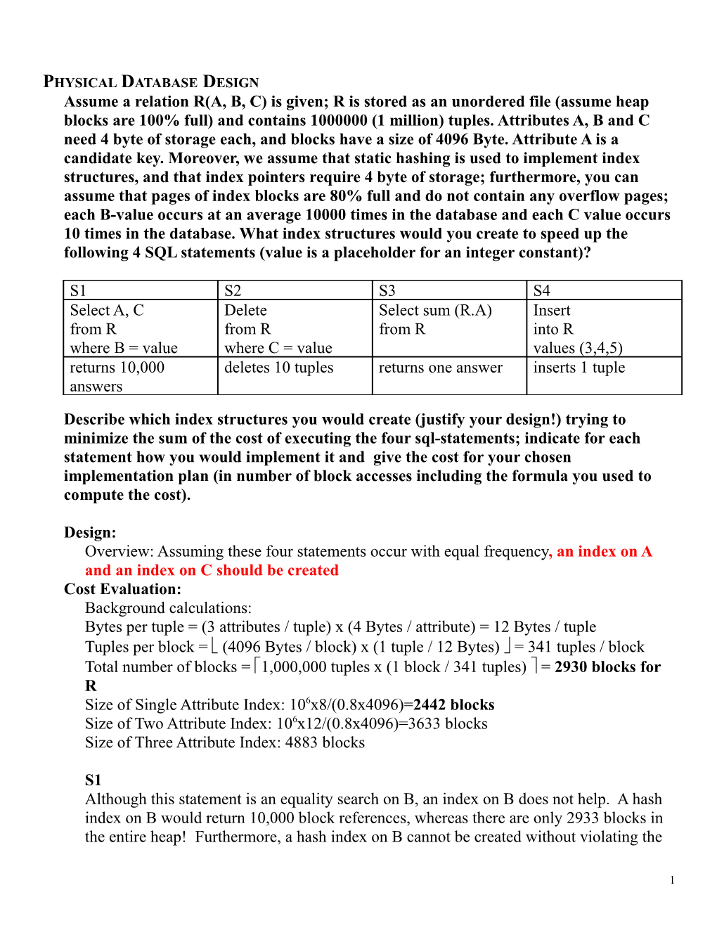 2.Physical Database Design