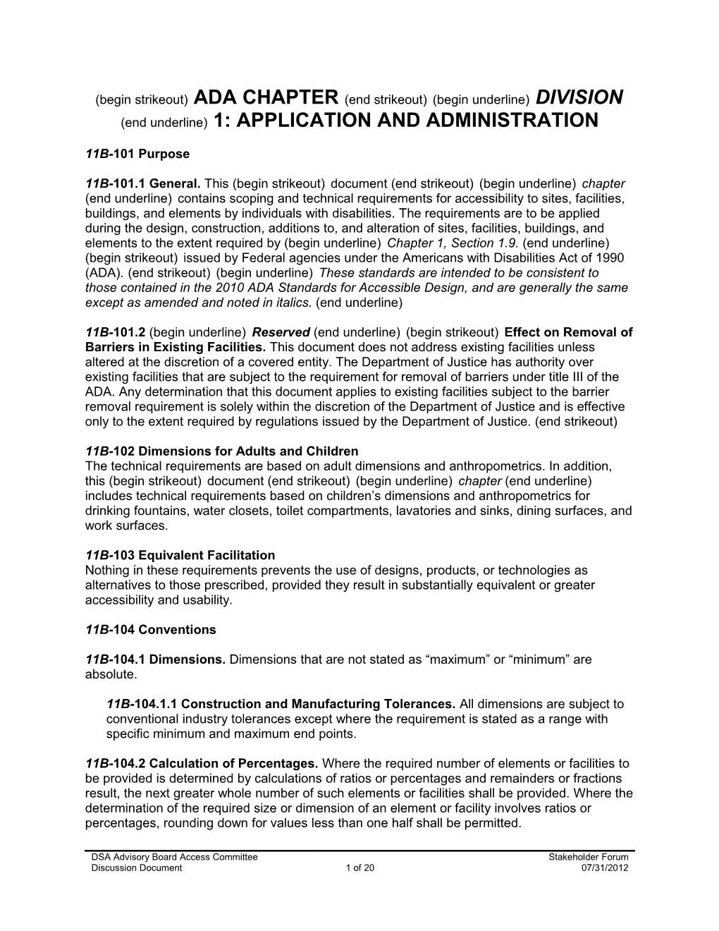 2013 CBC Chapter 11B - Division 1: Application and Administration (Strikeout/Underline Version)