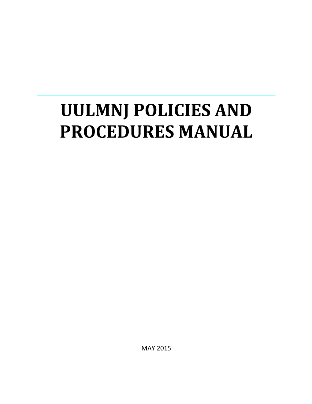 UULMNJ Policies and Procedures Manual
