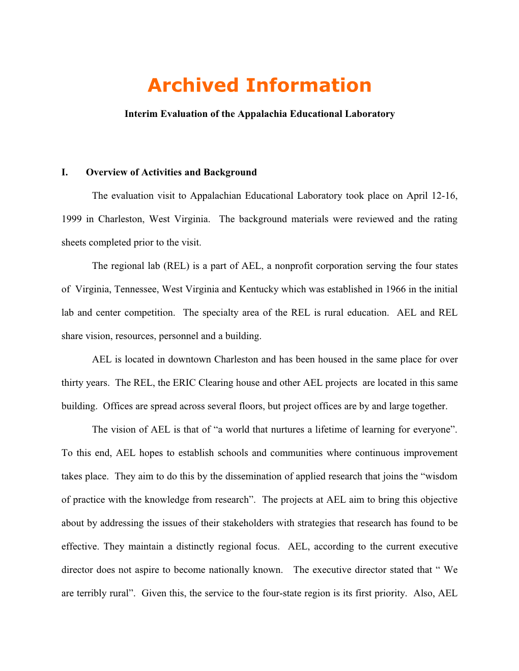 Archived: H-AEL Report 3 (MS Word)
