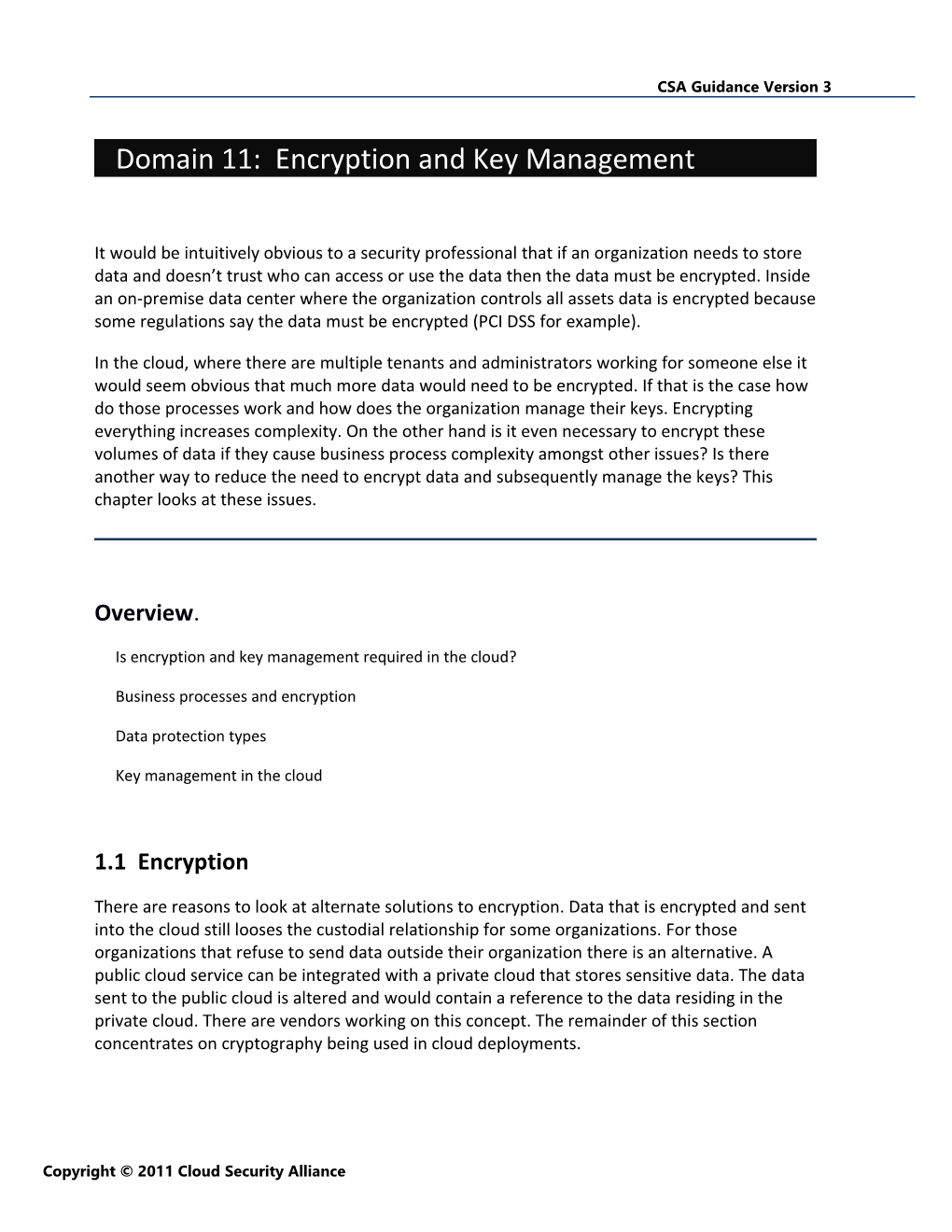 Domain 11: Encryption and Key Management