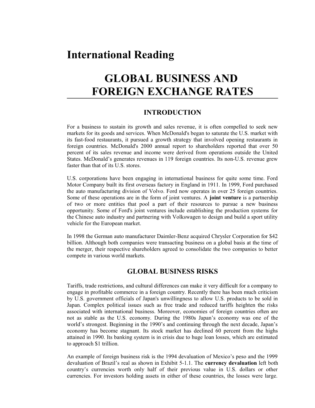 International Reading