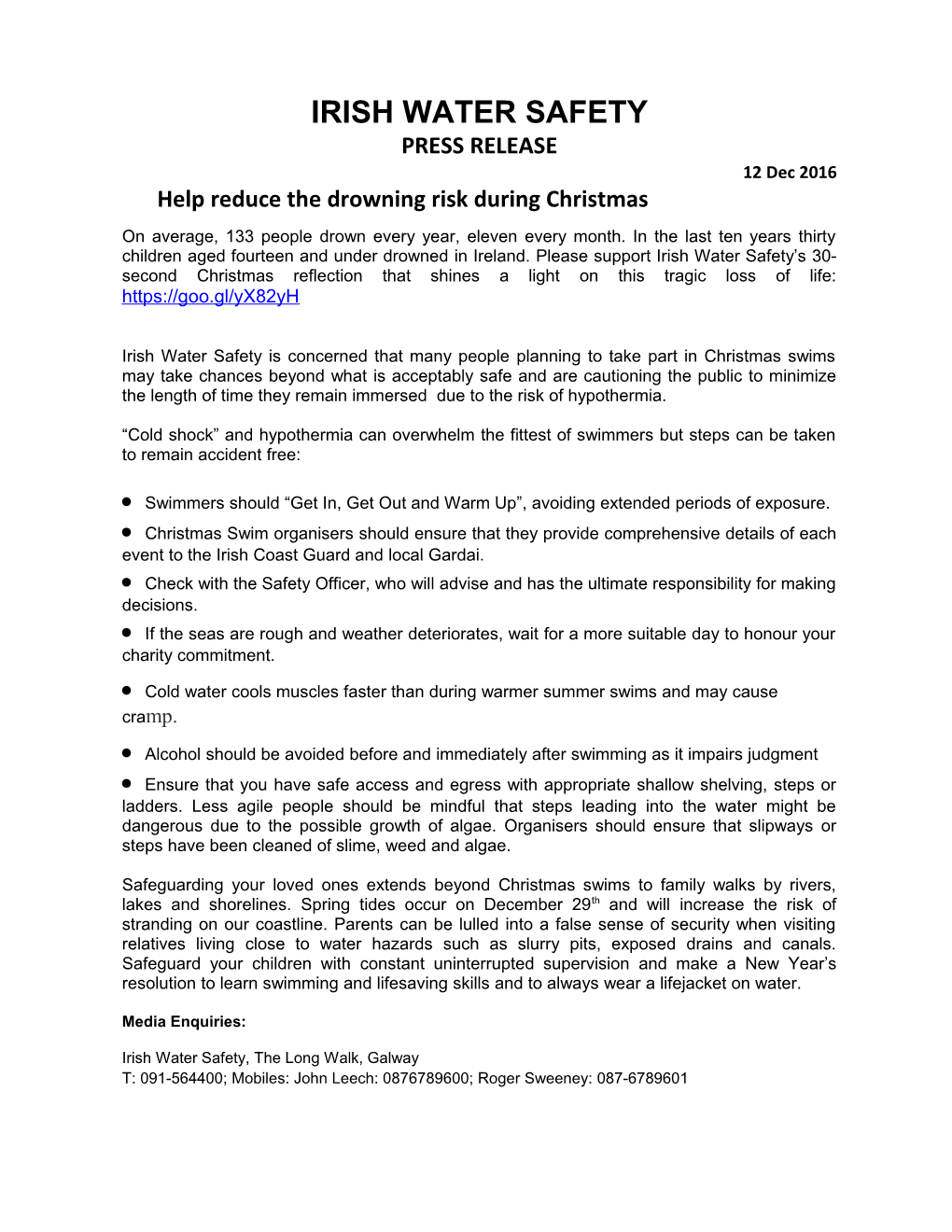 Help Reduce the Drowning Risk During Christmas