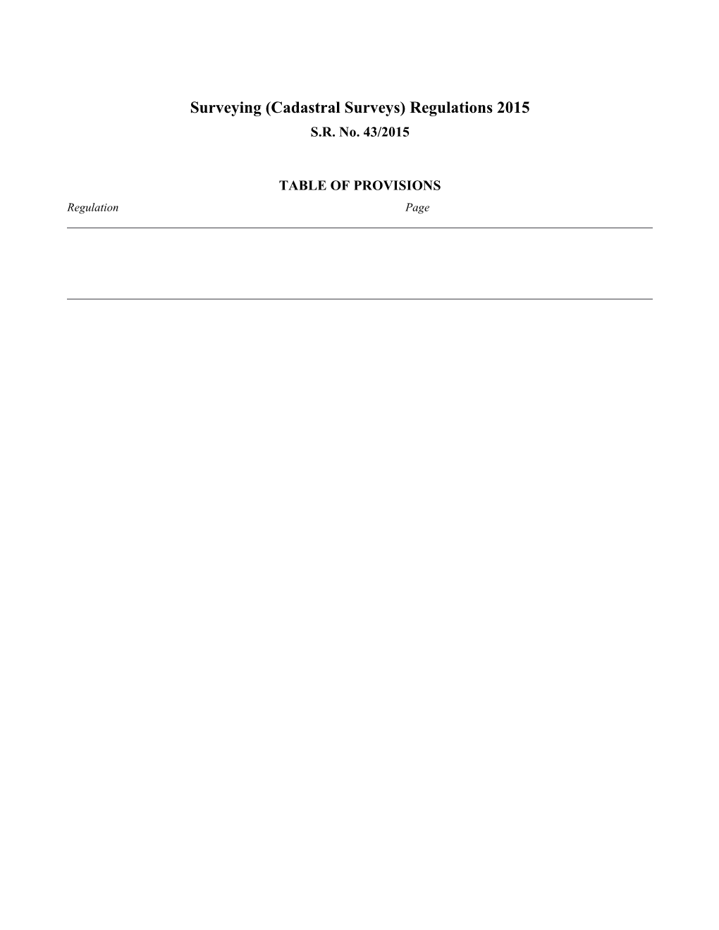 Surveying (Cadastral Surveys) Regulations 2015