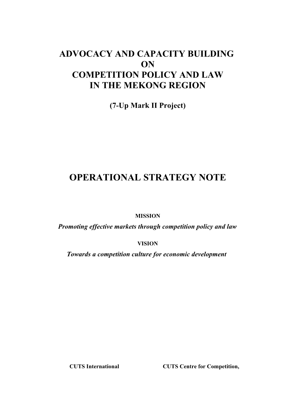 Comparative Study of Competition Regimes in Select Developing Countries of the Commonwealth