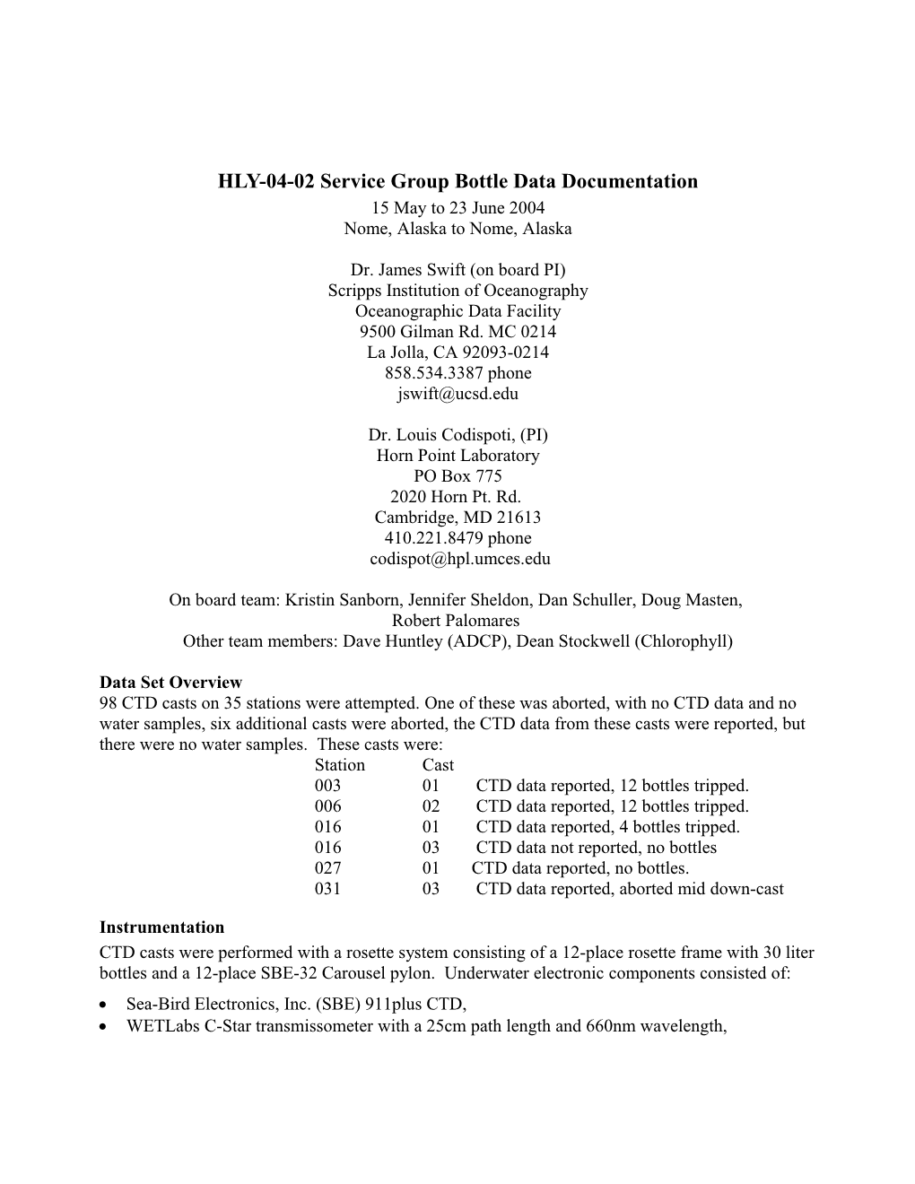 HLY-04-02 Service Group Bottle Data Documentation