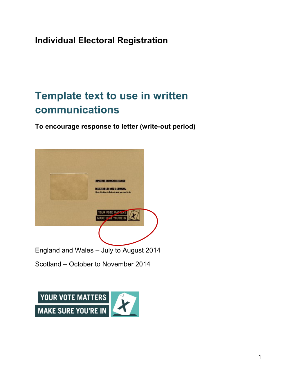Template Text to Use in Written Communications
