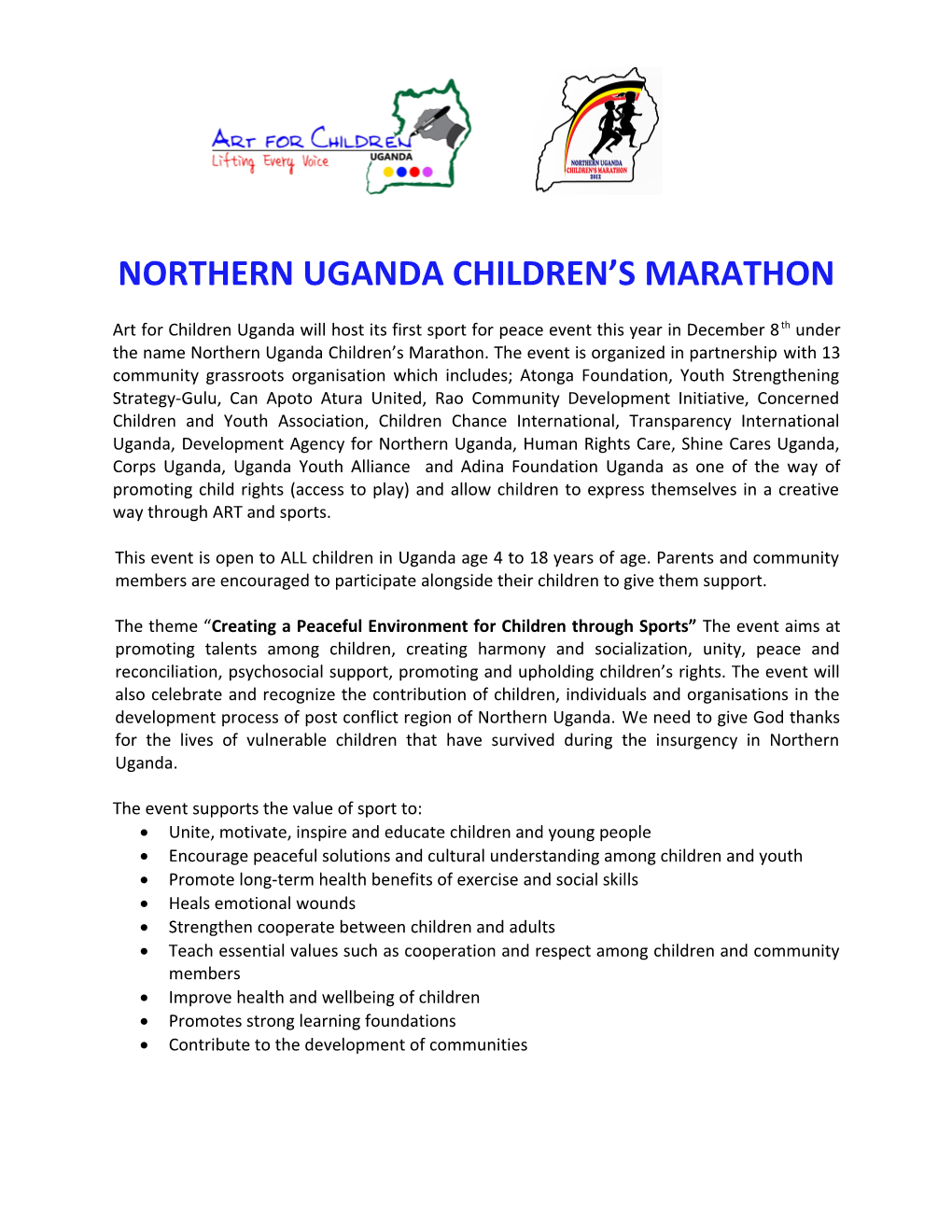 Northern Uganda Children S Marathon