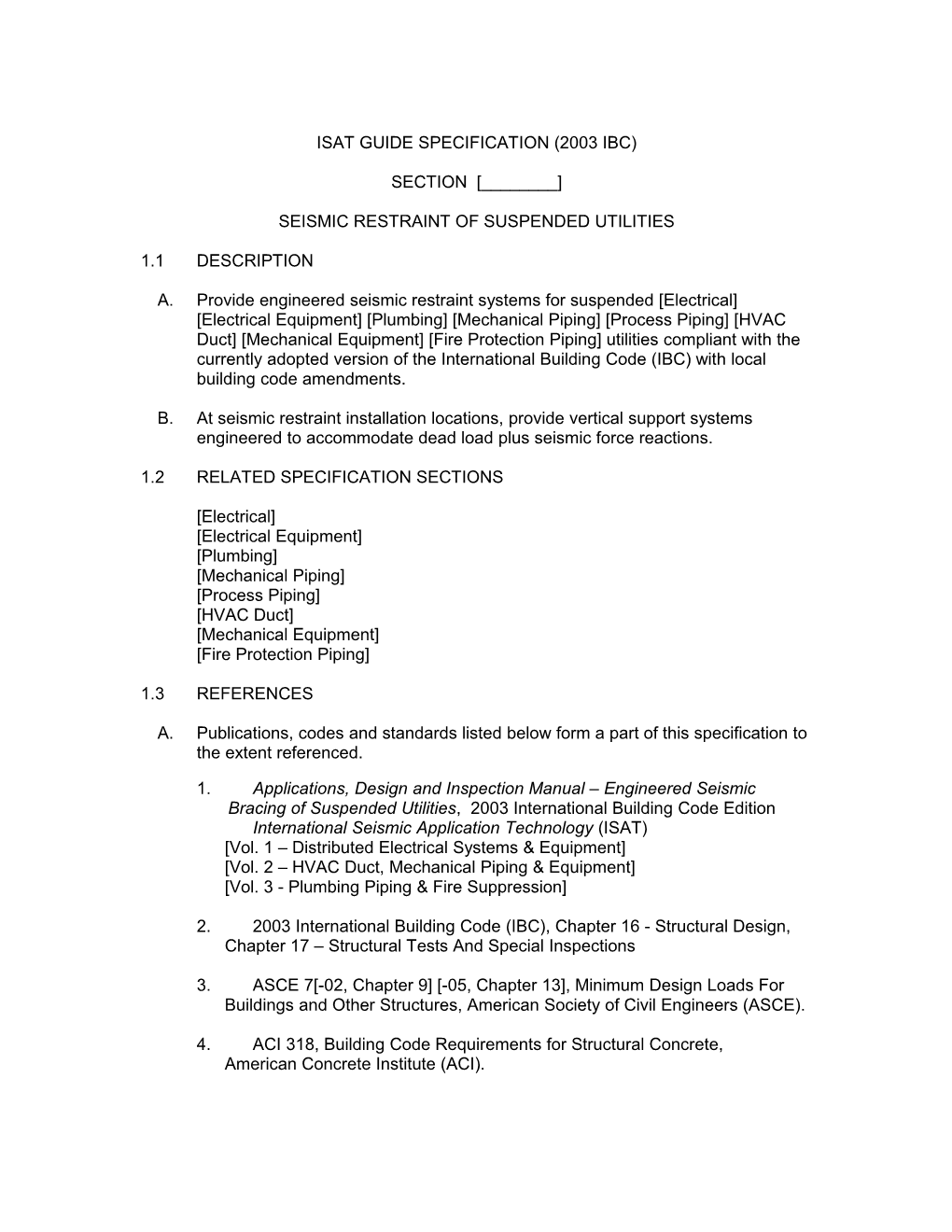 Isat Guide Specification