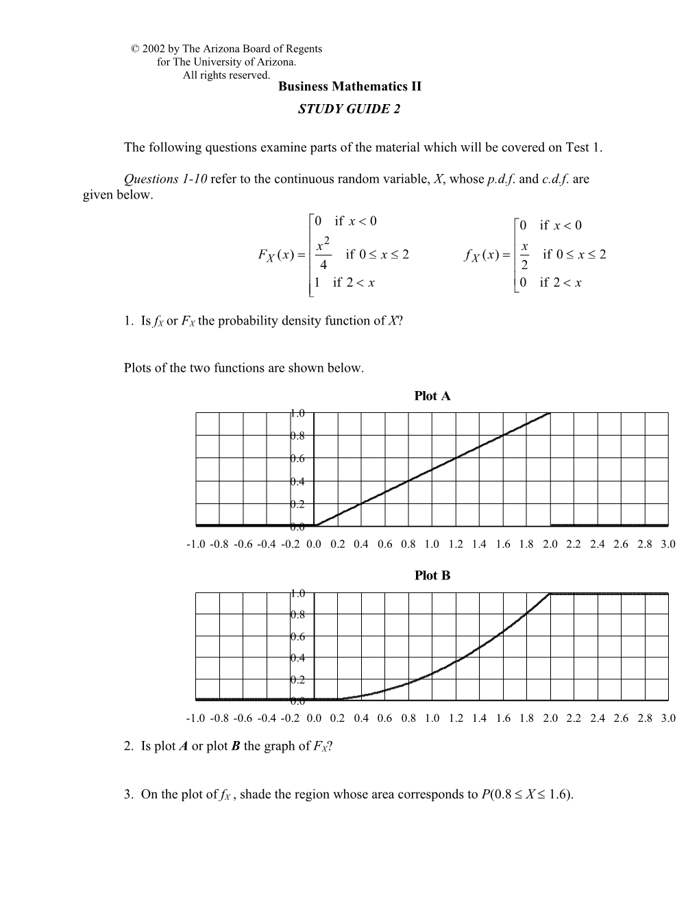 Study Guide for Business Mathematics II, Test 2: Page 1