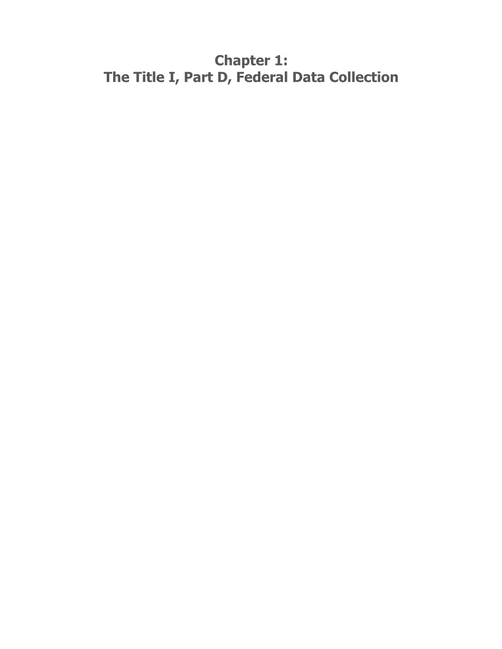 Instructional Guide to Reporting Title I, Part D Data in the CSPR for 2010 11