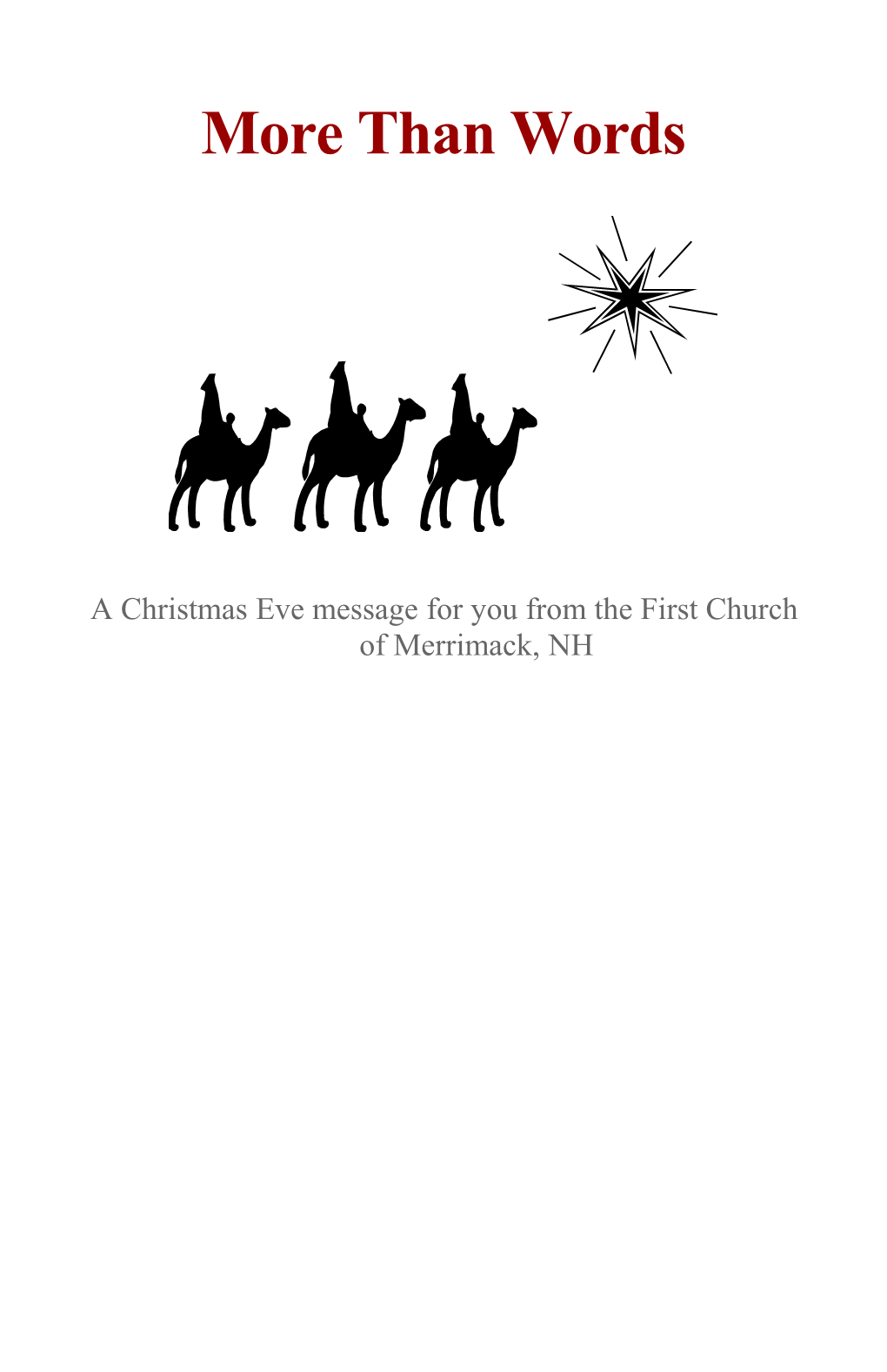 A Christmas Eve Message for You from the First Church of Merrimack, NH