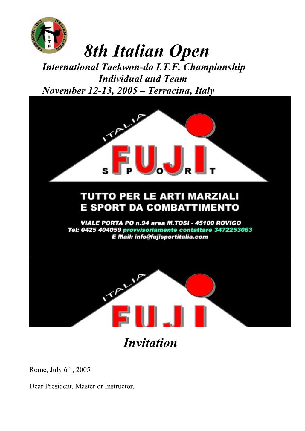 International Taekwon-Do I.T.F. Championship