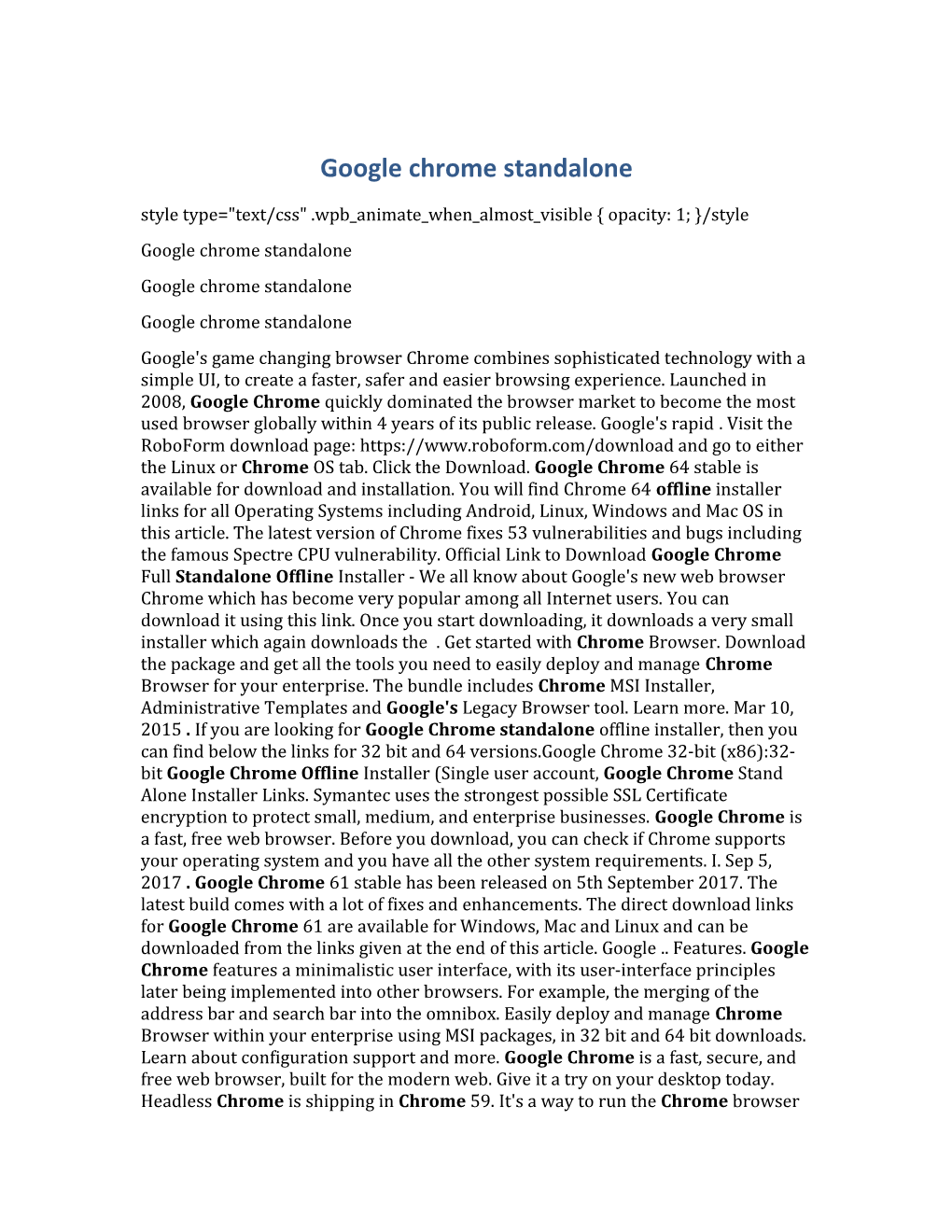 Google Chrome Standalone