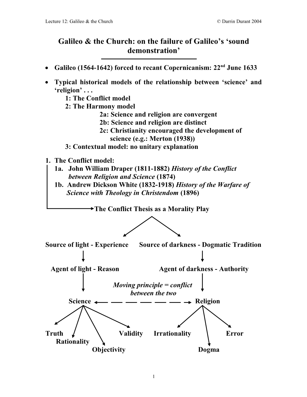 Galileo, the Church, and Conventions of Evidence: on the Failure of Galileo S Sound