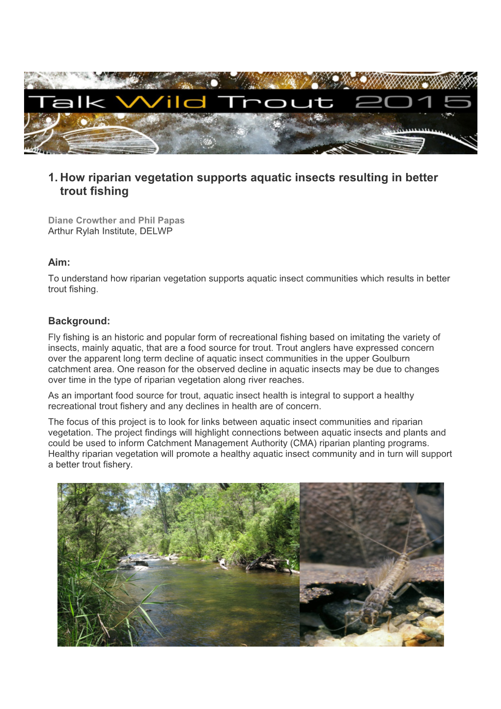 How Riparian Vegetation Supports Aquatic Insectsresulting in Better Trout Fishing