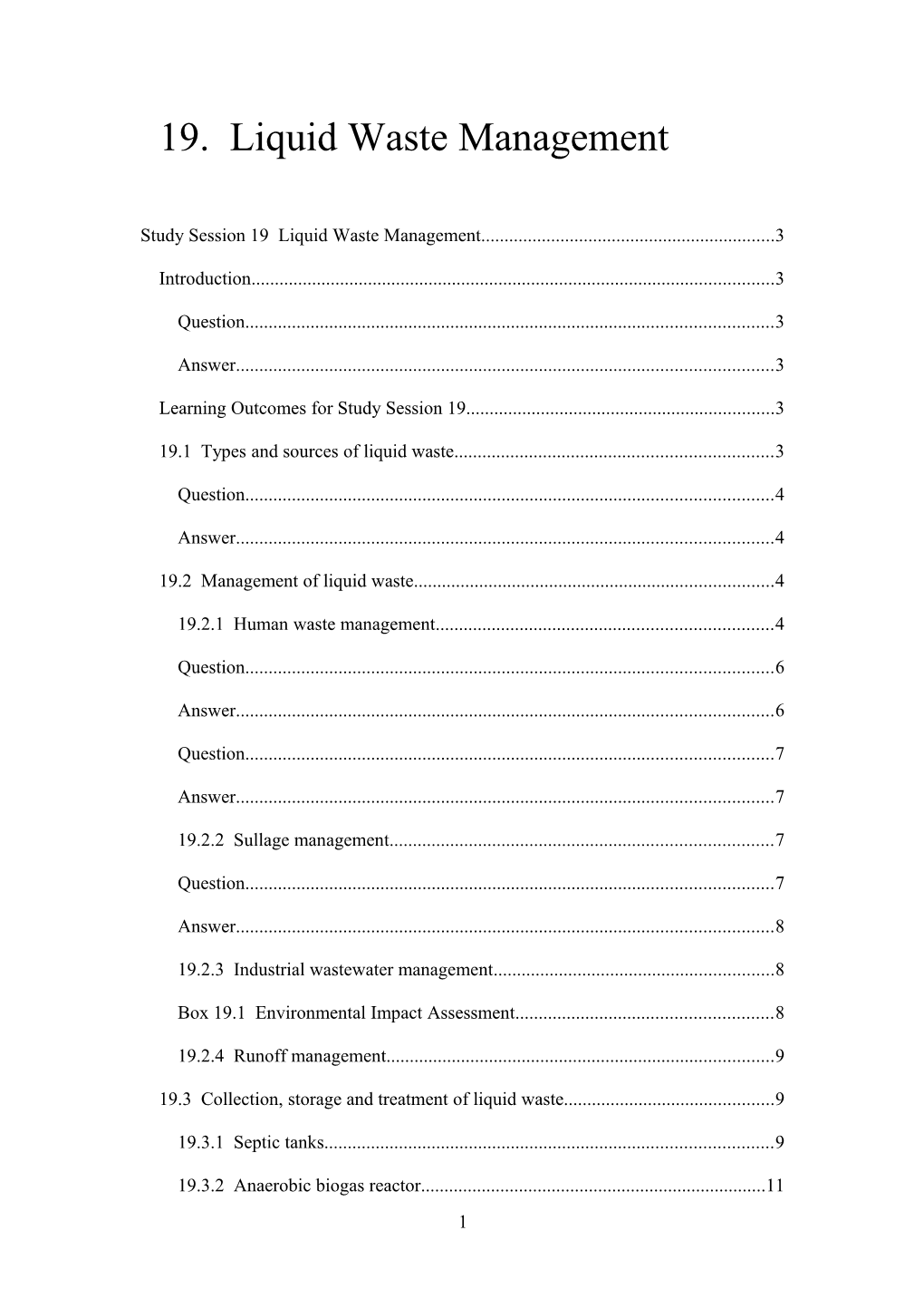 19. Liquid Waste Management