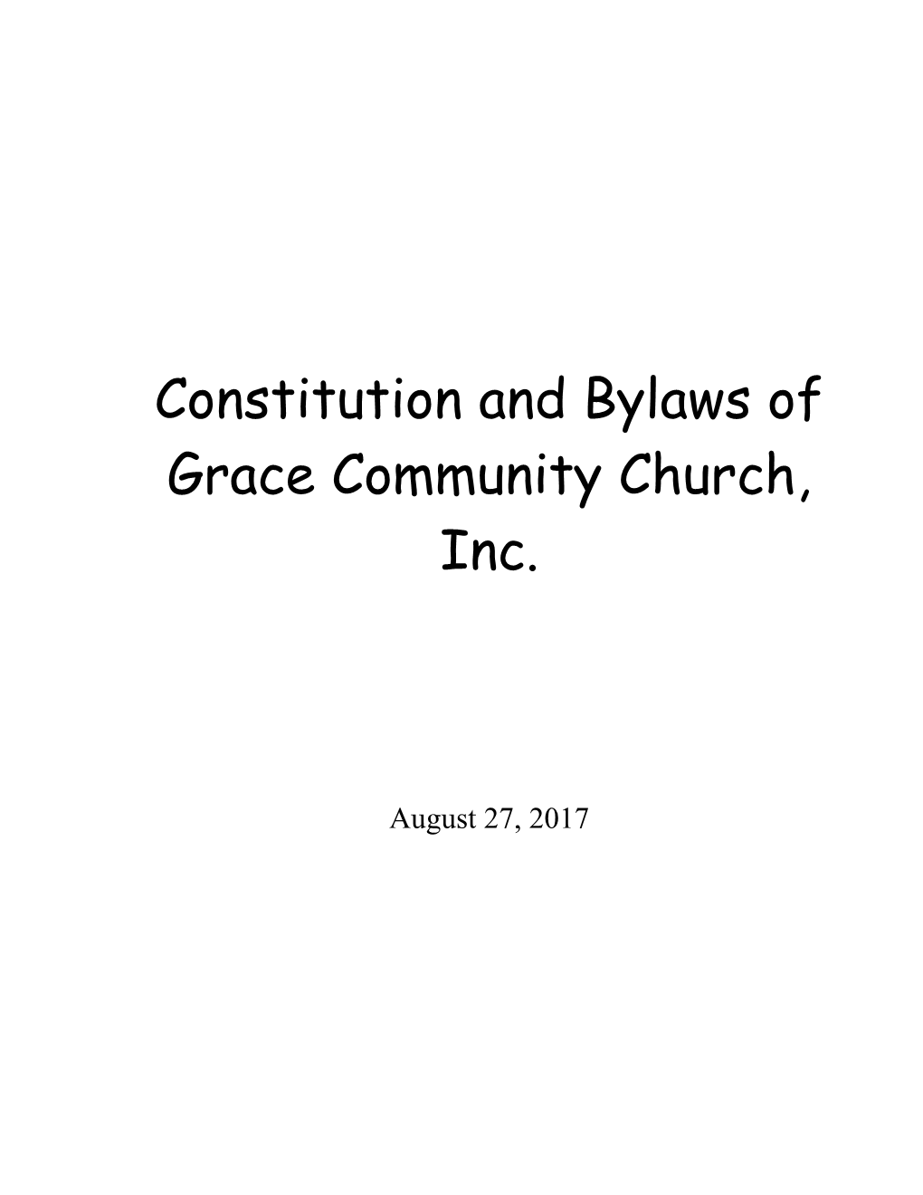 Grace Community Church, Inc
