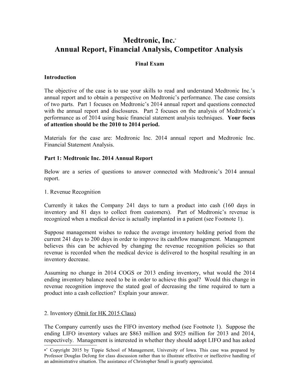 Annual Report, Financial Analysis, Competitor Analysis