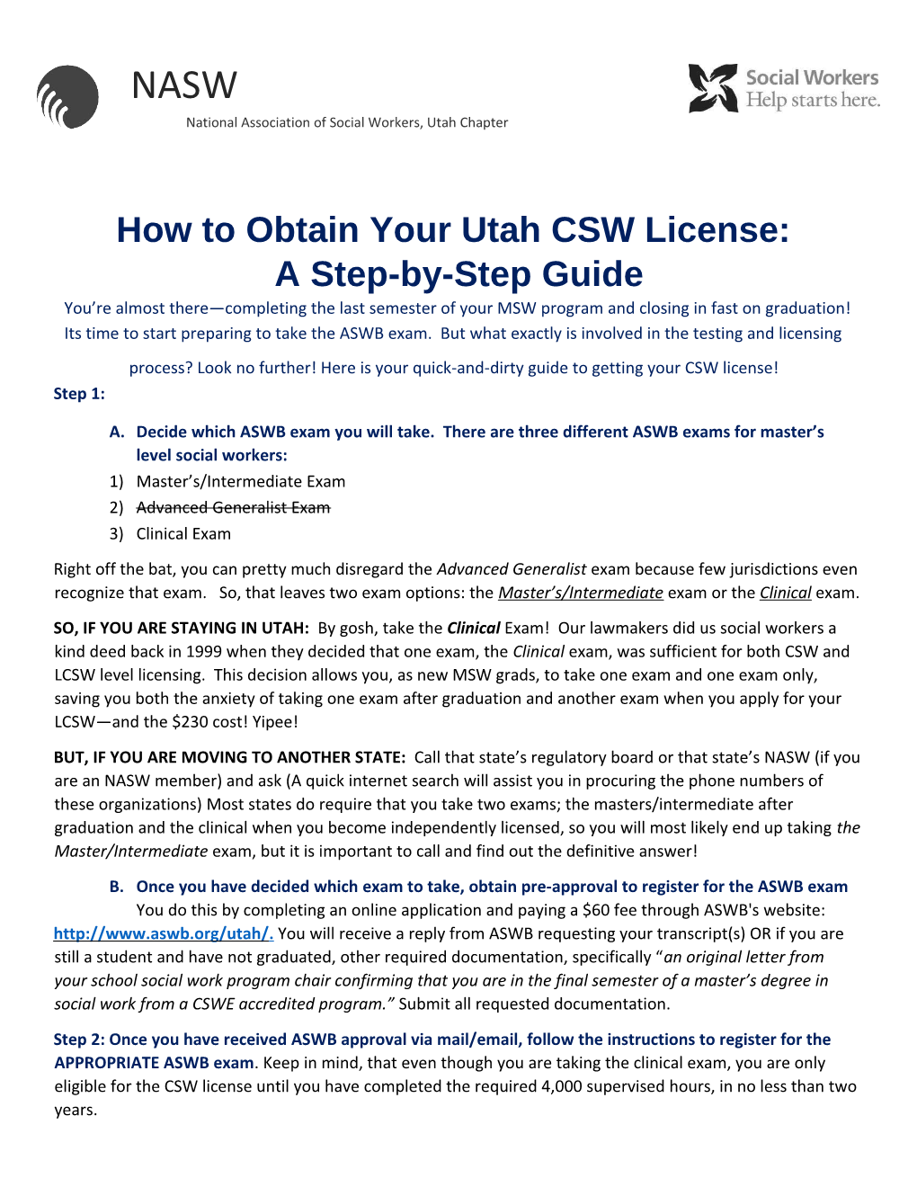 How to Obtain Your Utah CSW License: a Step-By-Step Guide