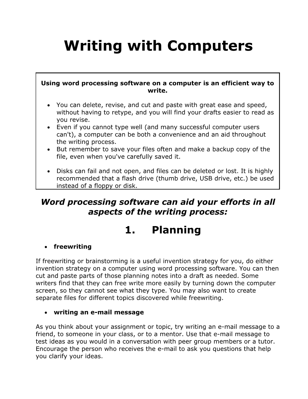 Writing with Computers