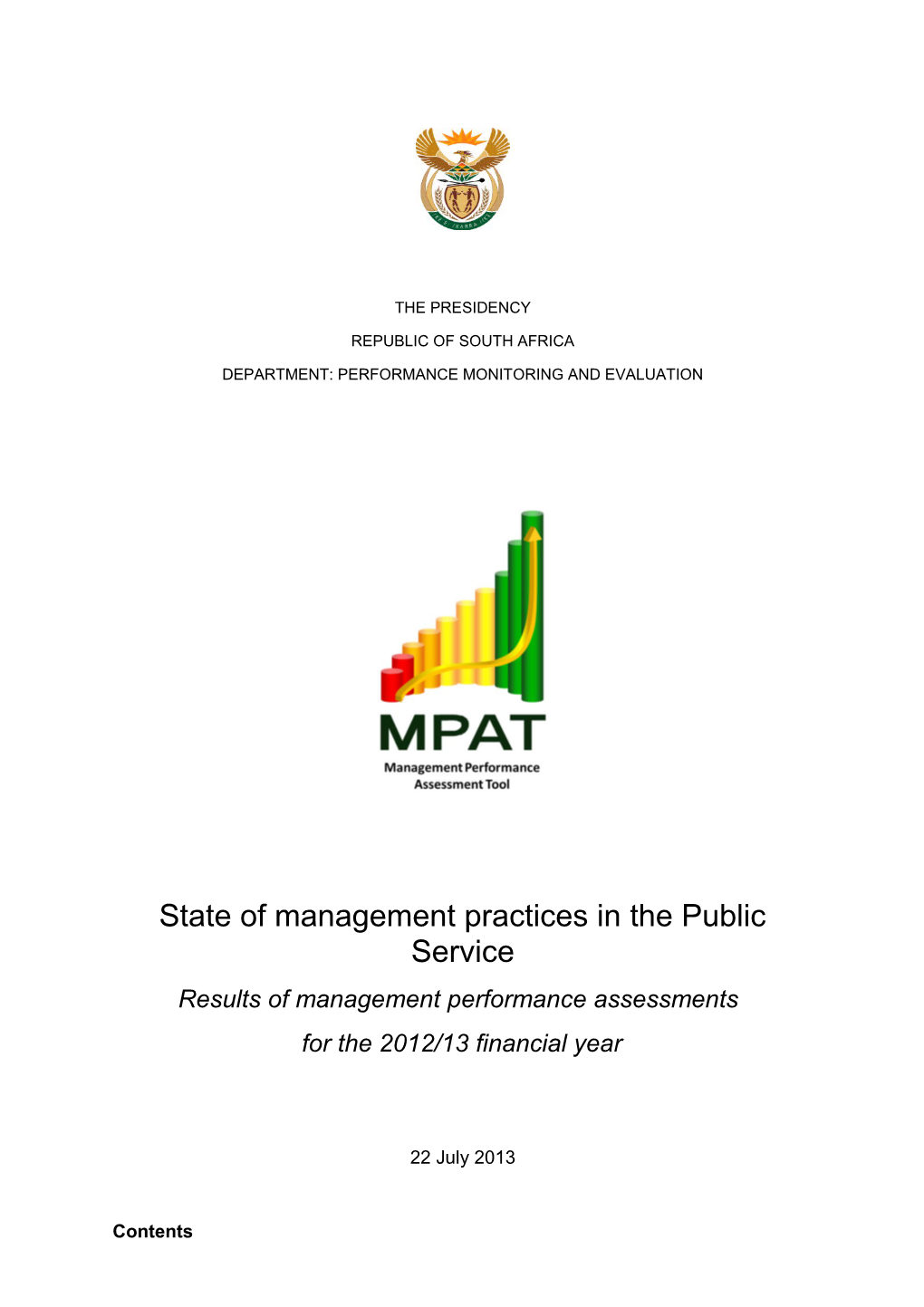 Department: Performance Monitoring and Evaluation
