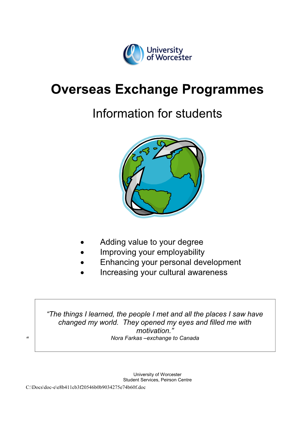 Overseas Exchange Programmes