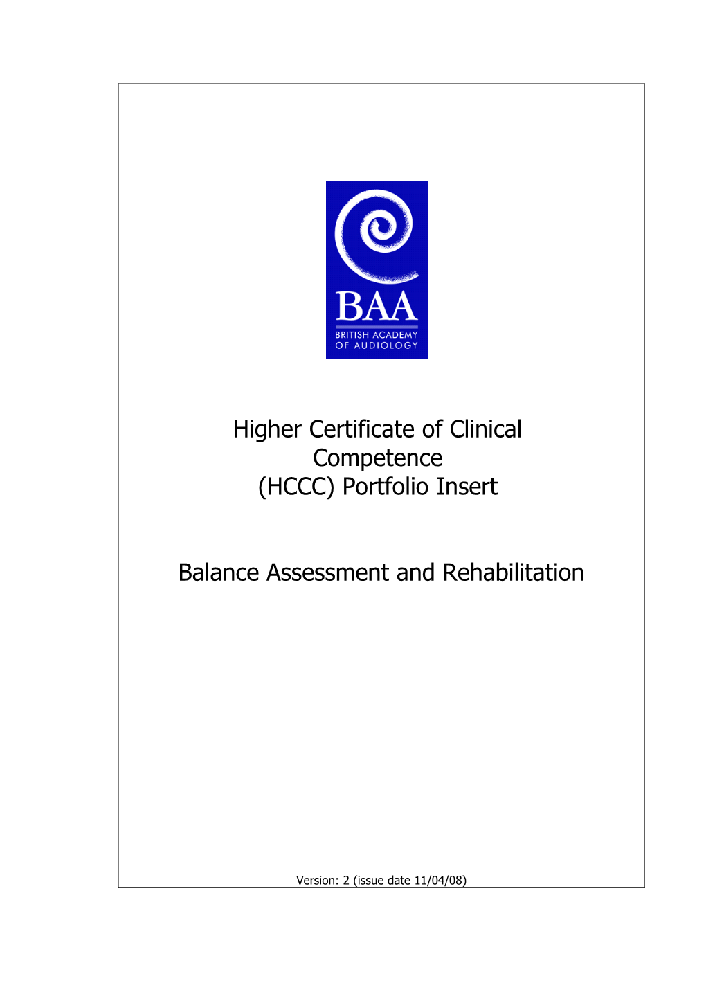 Balance Assessment & Rehabilitation