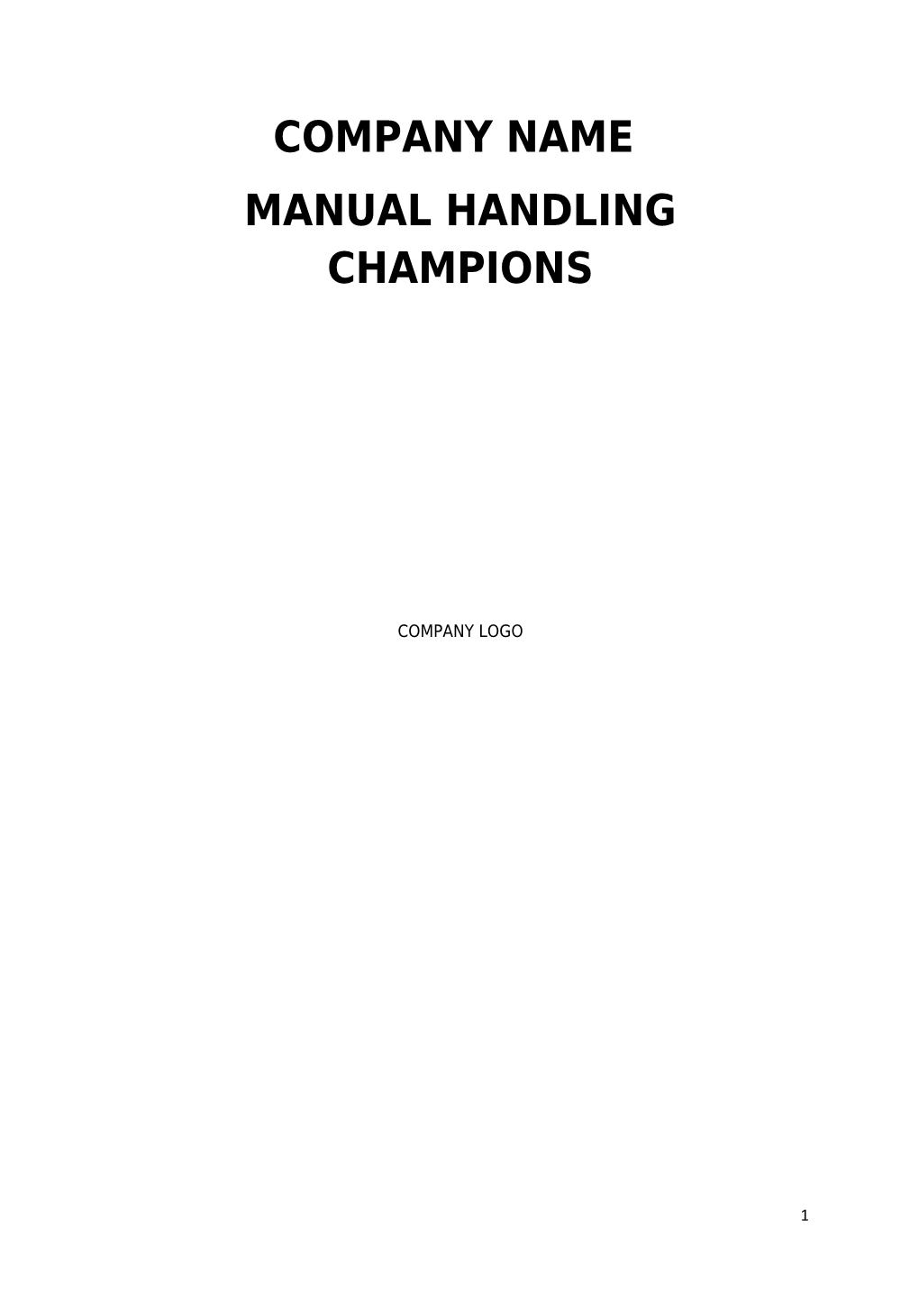 Manual Handling Champions