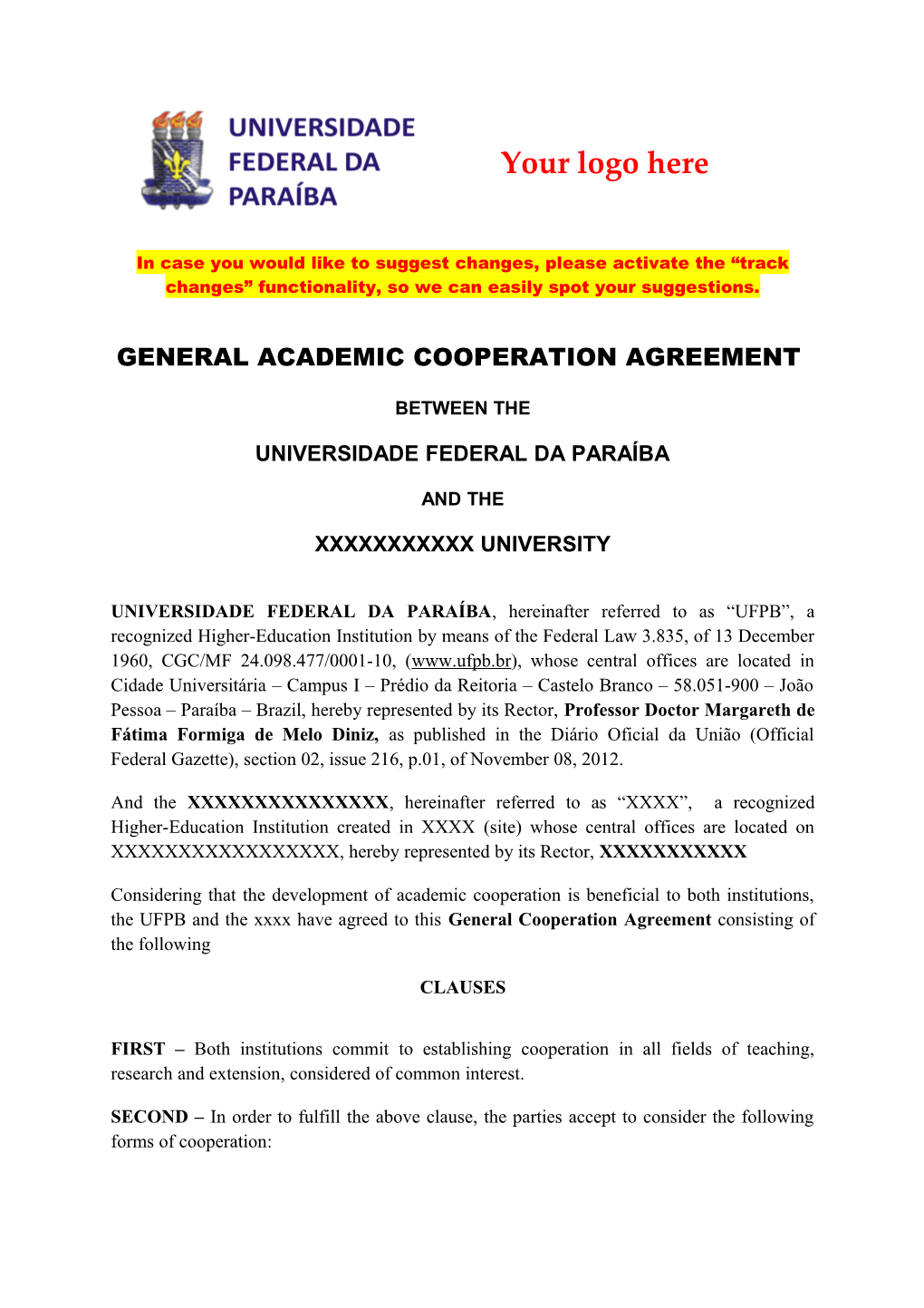 General Academic Cooperation Agreement