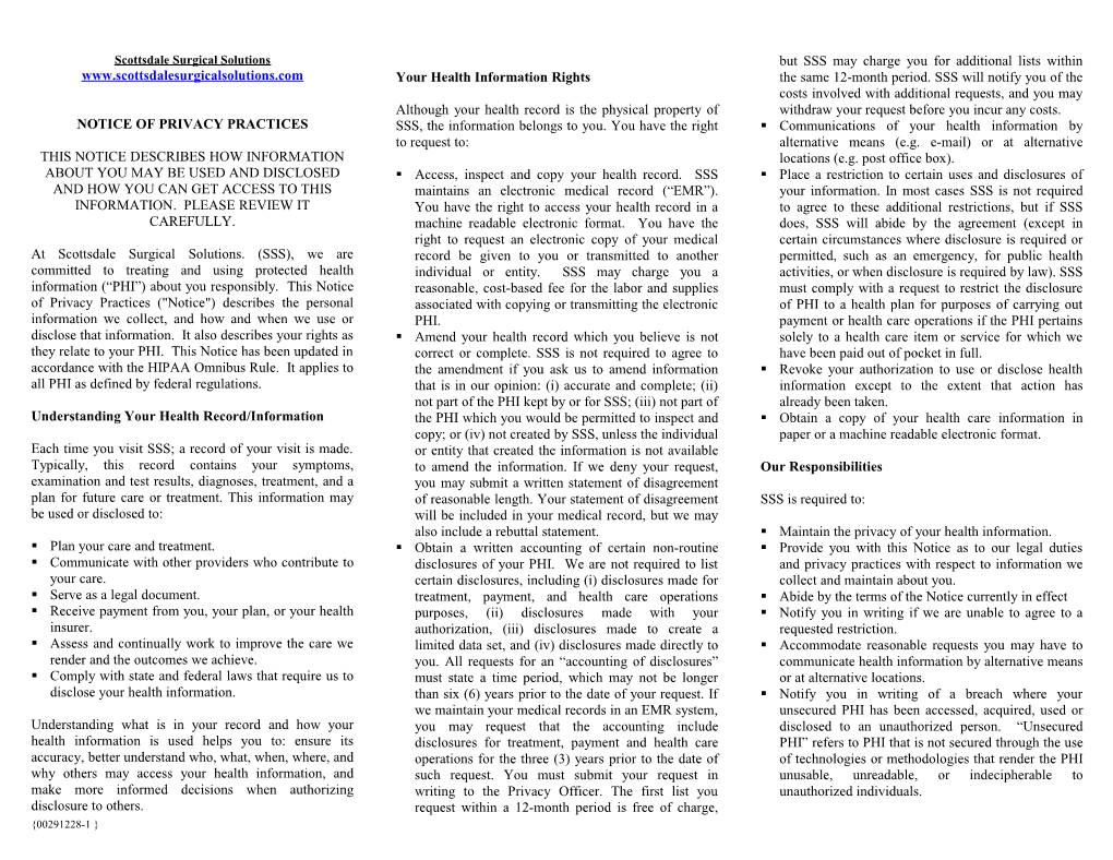 Notice of Privacy Practices - NFS Handout Version 7-10-13 (00291228)