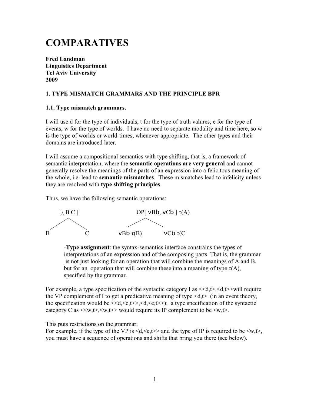 1. Type Mismatch Grammars and the Principle Bpr