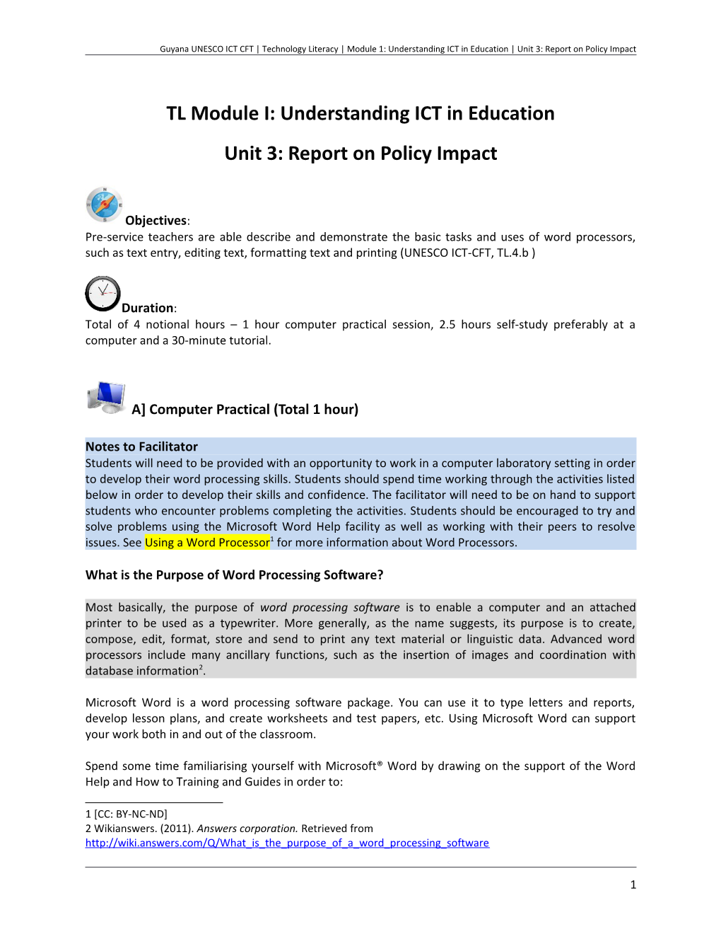 Module I: Understanding ICT in Education