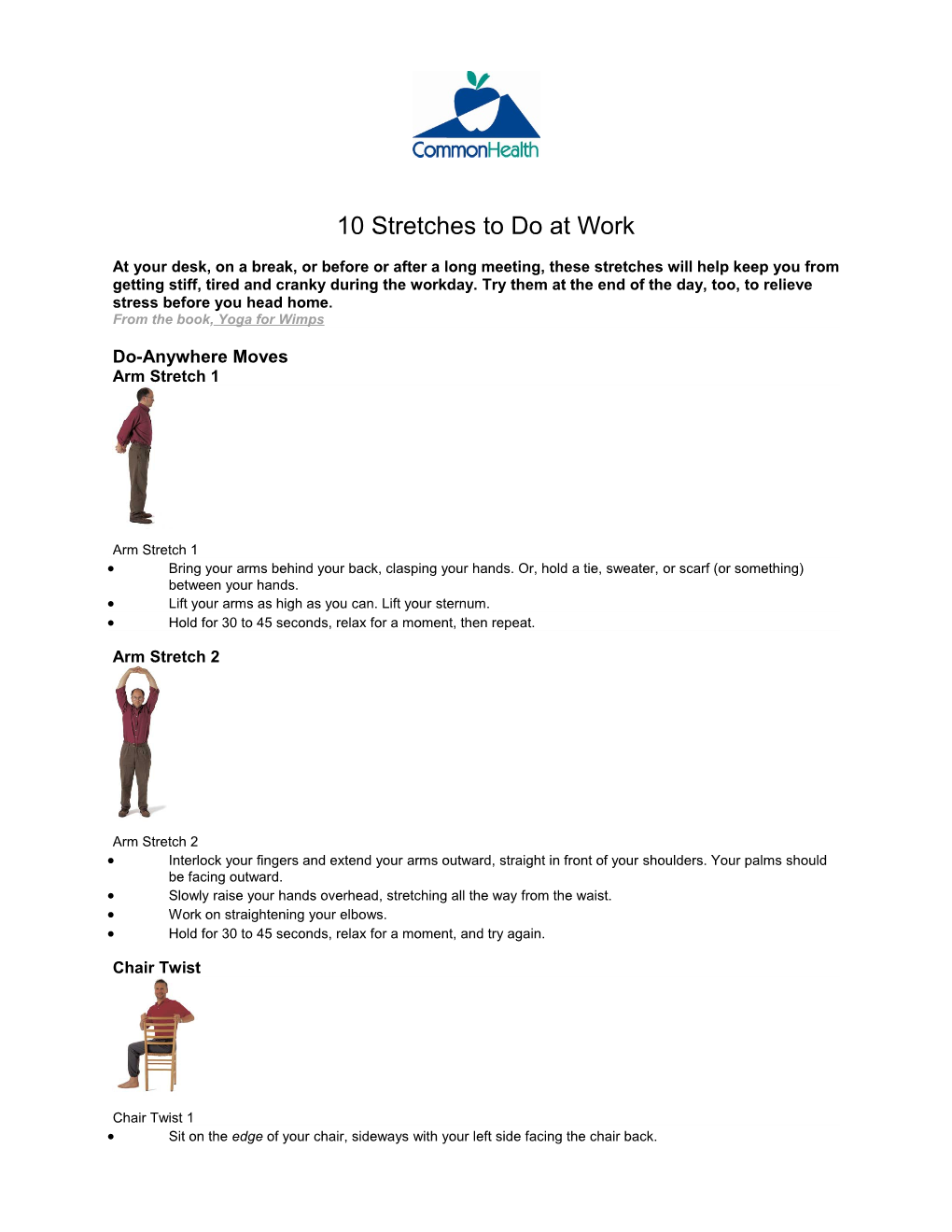 10 Stretches to Do at Work