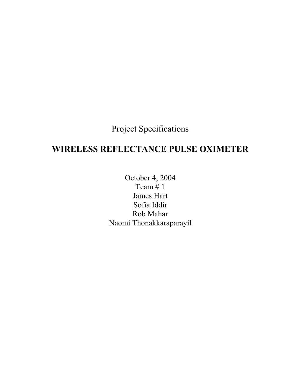 Wireless Reflectance Pulse Oximeter