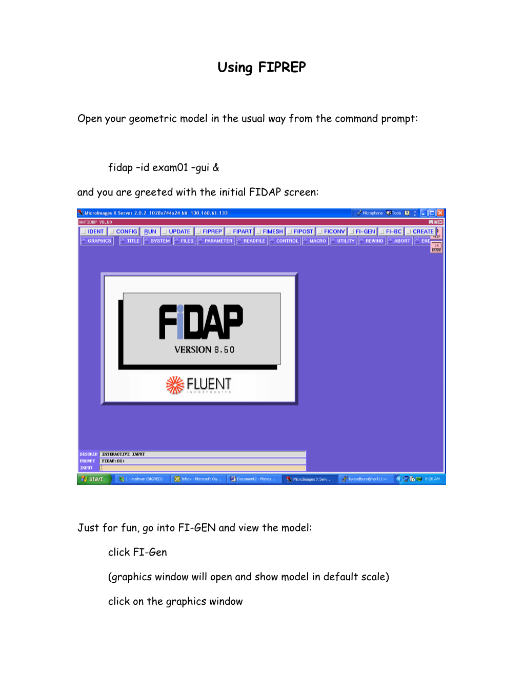 Remote Access of FIDAP
