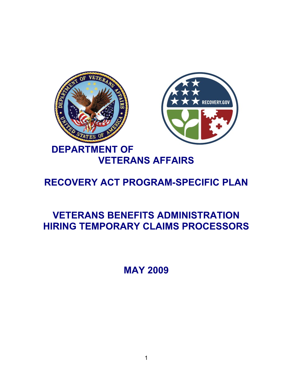 Recovery Act Program-Specific Plan