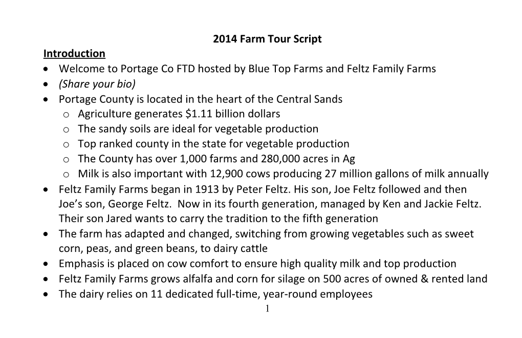 2014 Farm Tour Script