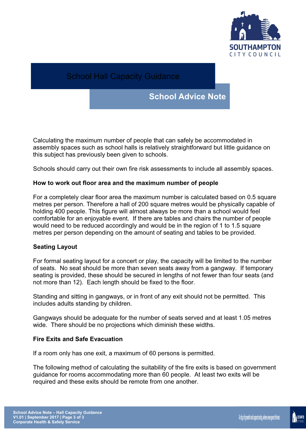 Hall Capacity Guidance