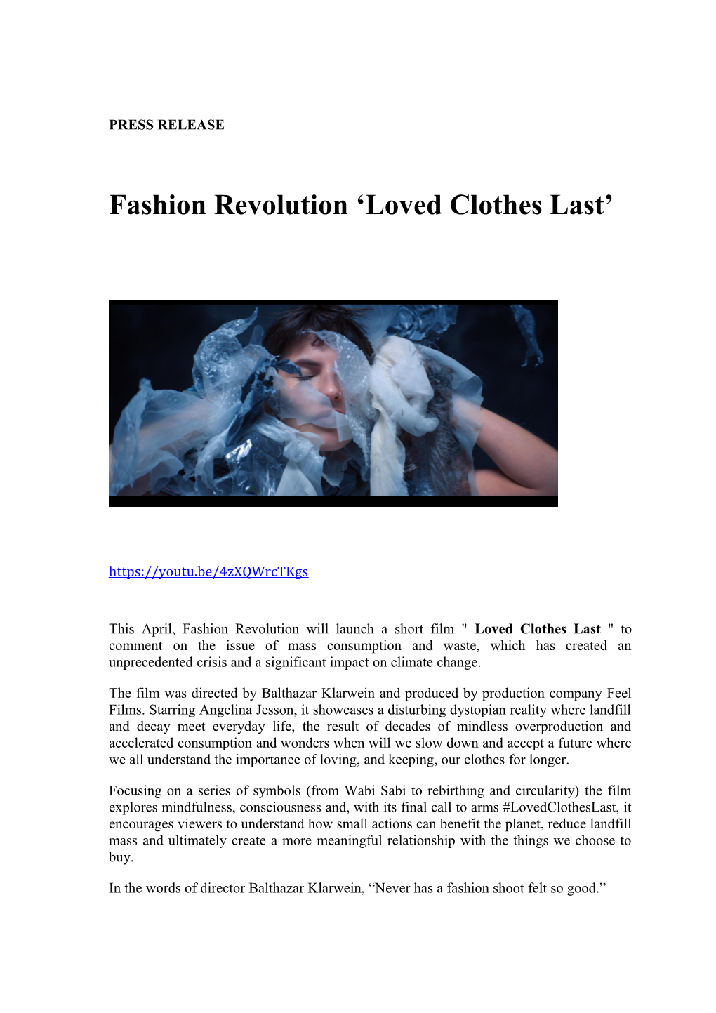 Fashion Revolution Loved Clothes Last