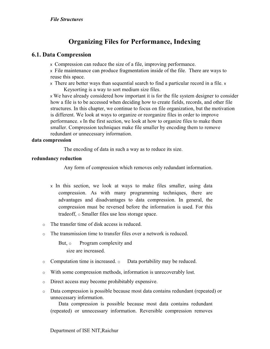 Organizing Files for Performance, Indexing