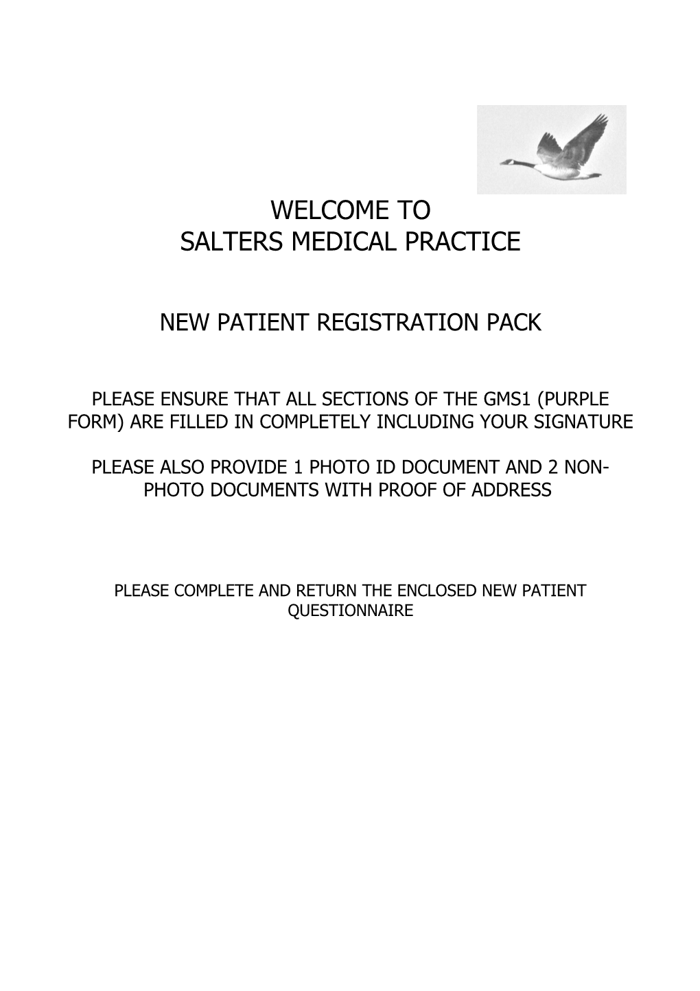 New Patient Registration Pack