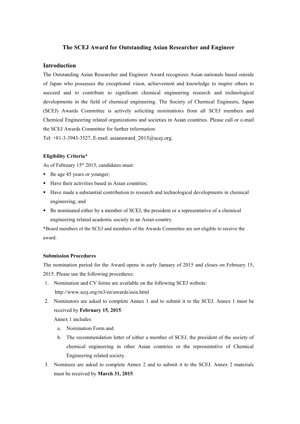 The SCEJ Asia Research Award