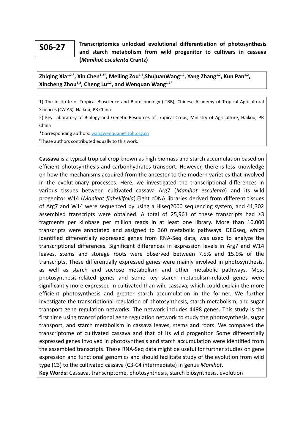 Transcriptomics Unlocked Evolutional Differentiation of Photosynthesis and Starch Metabolism