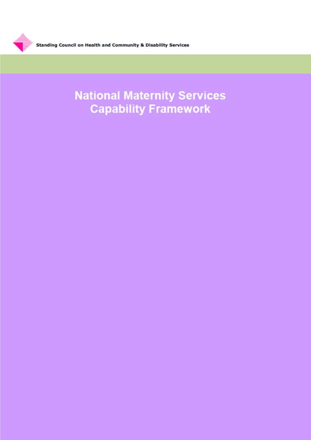 National Maternity Services Capability Framework 2012