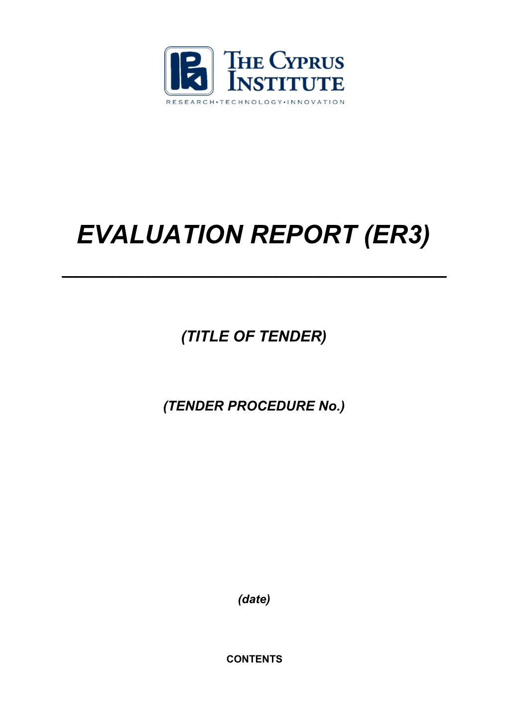 Evaluation Report (Er3)