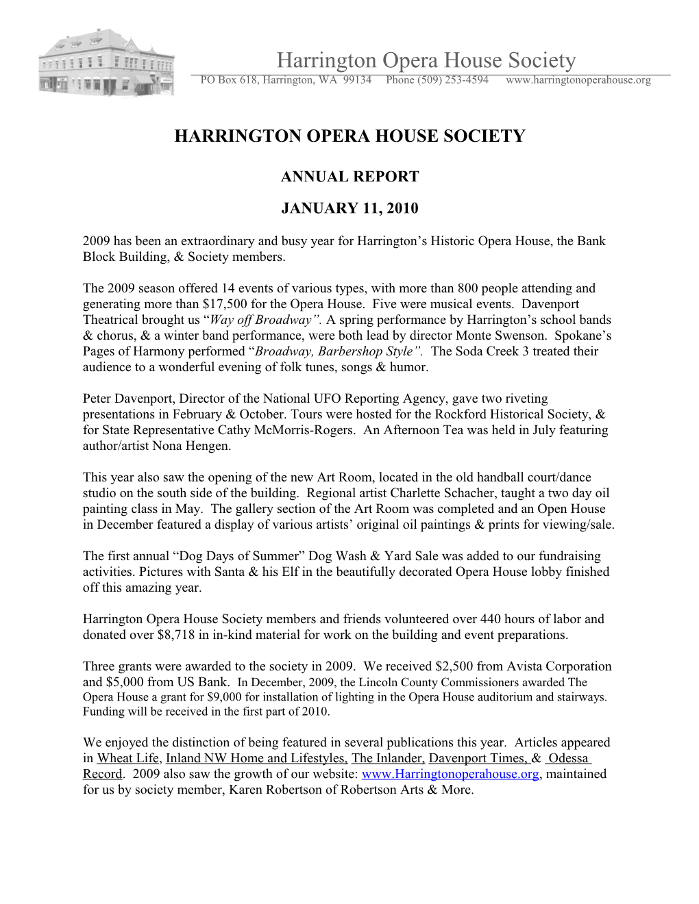 Harrington Opera House Society